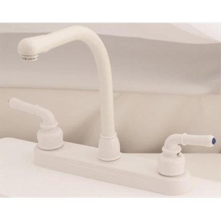 AMER BRASS AMER BRASS WI800RSW 8 In. White Hi-Rise Kitchen Faucet A7K-WI800RSW